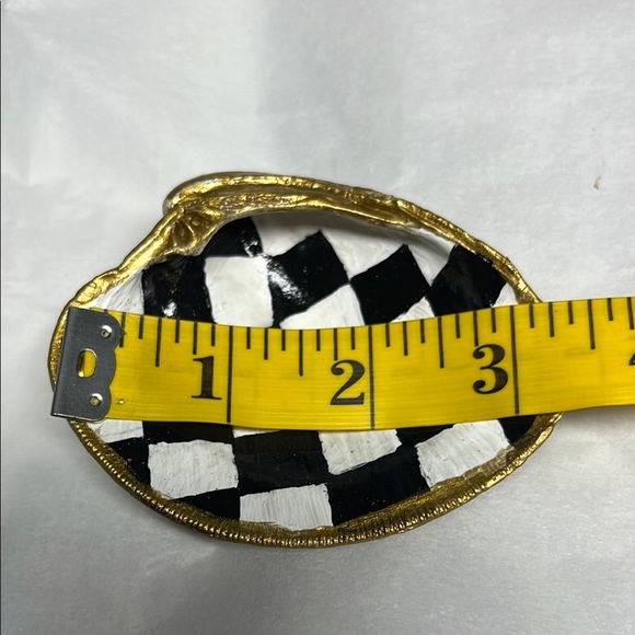 Handcrafted MacKenzie-Childs Royal Check Trinket Shell Dish - Picture 6 of 7
